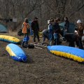 Огромными опарышами поползли катамаранотуши по свежеоттаявшей земле.
            